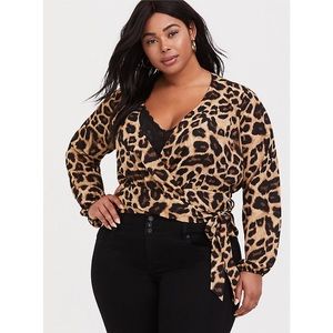 Torrid Leopard blouse wrap
